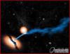 这是3C321星系的艺术概念图.位于其中心的一个超级黑洞产生。