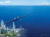 3. 杭州湾跨海大桥 ◎ 杭州湾跨海大桥建成后，将超过目前世界上最长的跨海大桥——美国的切萨皮克海湾桥（27.2公里），成为世界上最长的跨海大桥。北起嘉兴市海盐郑家埭，止于宁波市慈溪水路湾。大桥位于我国改革开放最具活力、经济最发达的长江三角洲地区，工程于2003年底全面开工建设，于2008年底完工并于2009年通车。